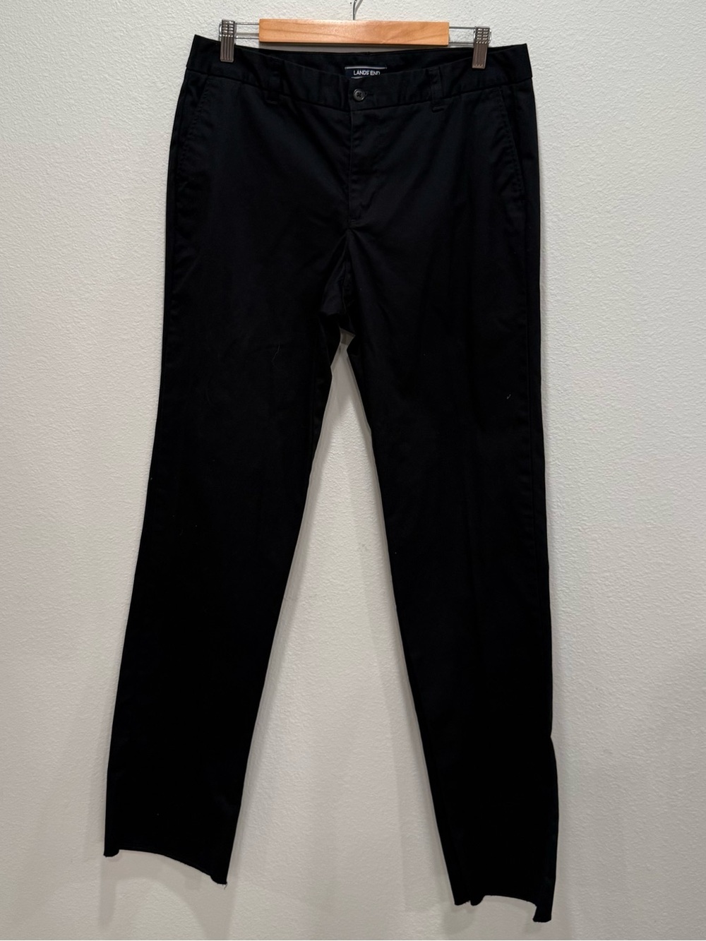 Lands' End Women's Black Straight-Leg Chinos